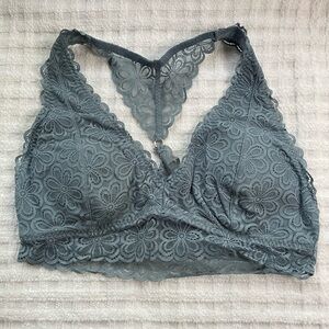 Gilly Hicks Floral Lace Bralette in Gray